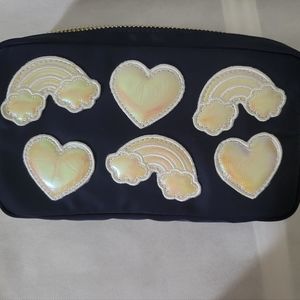 Stoney clover lane small pouch patched iridescent puffy nwt